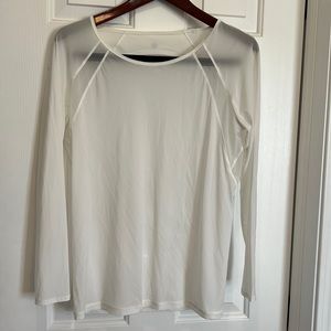 Lululemon white sheer open back top. No tag, size 4-6